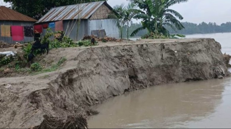 কুড়িগ্রামে ব্রহ্মপুত্র নদের ভয়াবহ ভাঙ্গনে গৃহহীন সাত শতাধিক 